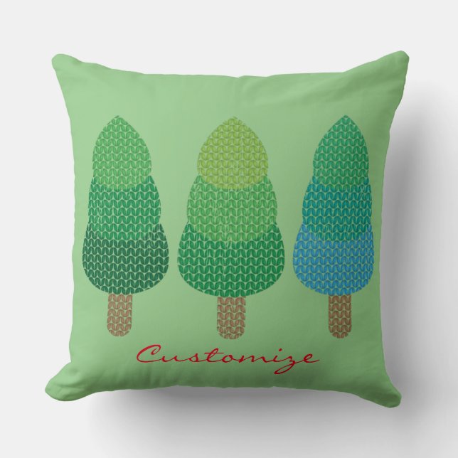 Green Woodland  Trees Thunder_Cove Throw Pillow (Front)