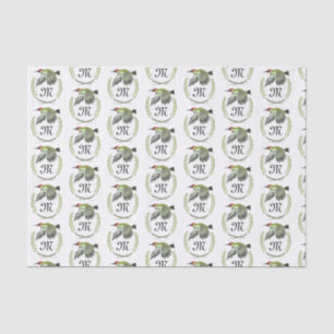 Green Woodpecker in Flight Monogram Tissue Paper
