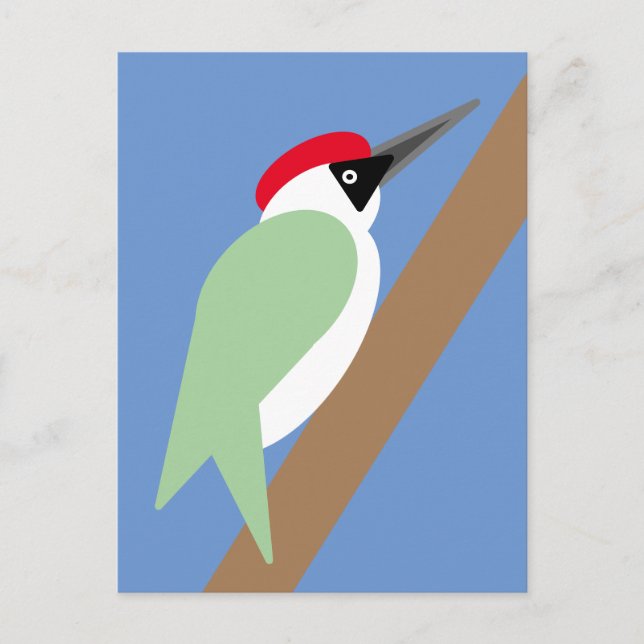 Green Woodpecker Postcard (Front)