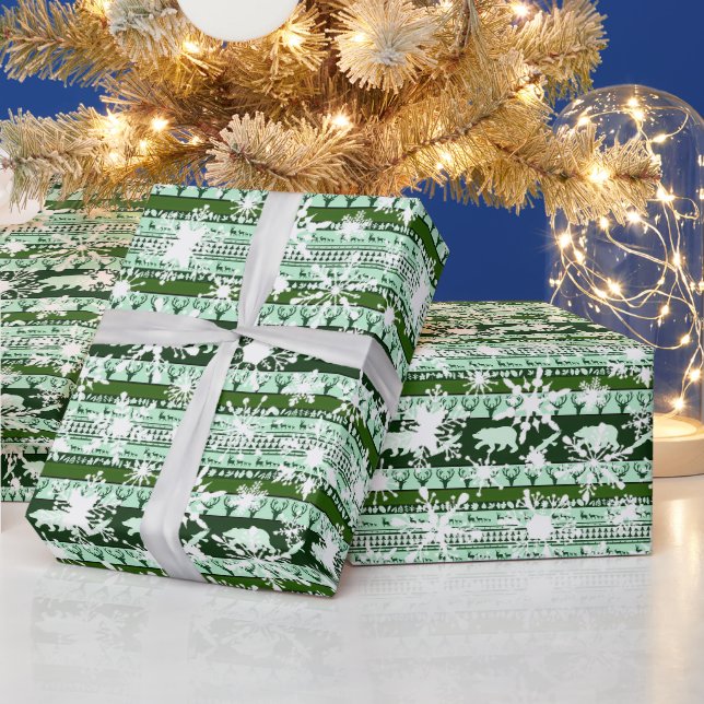 Green woods and snow wrapping paper (Holidays)