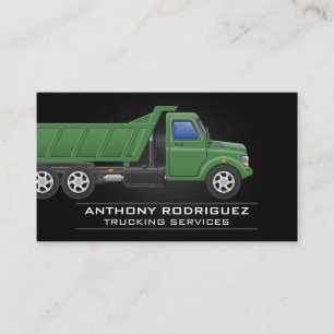 Green Working Truck Vehicle Business Card