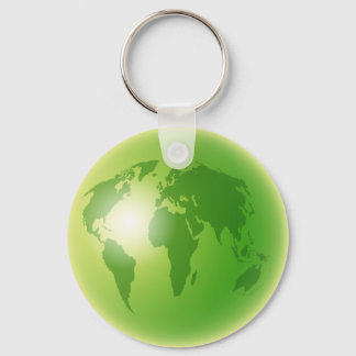 Green World Globe Keychain