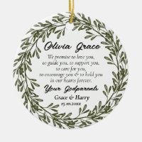 Green Wreath Godparents Promise to Godchild