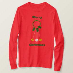 Green Wreath Jingle Bells Long Sleeve Shirt