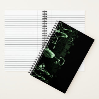 Green X-Ray Skeleton City Scene Notebook