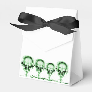 Green X-Ray Vision Music Skeleton Skull Favor Box