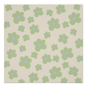 Green Y2K Bold Wildflower Vibrant Spring Art Poster