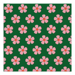 Green Y2K Bold Wildflower Vibrant Spring Art Poster