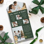 Green Year In Review Trifold Cards<br><div class="desc">Cherish the most precious moments of your year with our 'Green Year In Review Trifold Cards.' Bold white text, "Oh, What A Year, " written in vintage typewriter font, pairs perfectly with your favourite family photos on a rich forest green backdrop. Add a special, personalized message to make this card...</div>