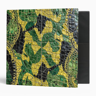 Green Yellow Alligator Crocodile Dragon Leather Binder