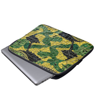 Green Yellow Alligator Crocodile Dragon Leather Laptop Sleeve