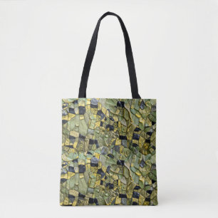 Green Yellow Alligator Crocodile Dragon Leather Tote Bag