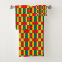 Green Yellow And Red Colour Block Print