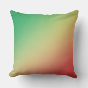 Green, Yellow and Red Gradient Throw Pillow