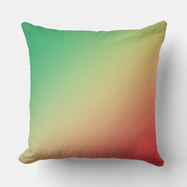 Green, Yellow and Red Gradient Throw Pillow (Front)