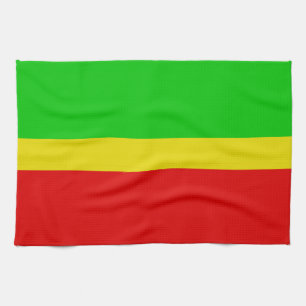 Green, yellow, and red. kitchen towel