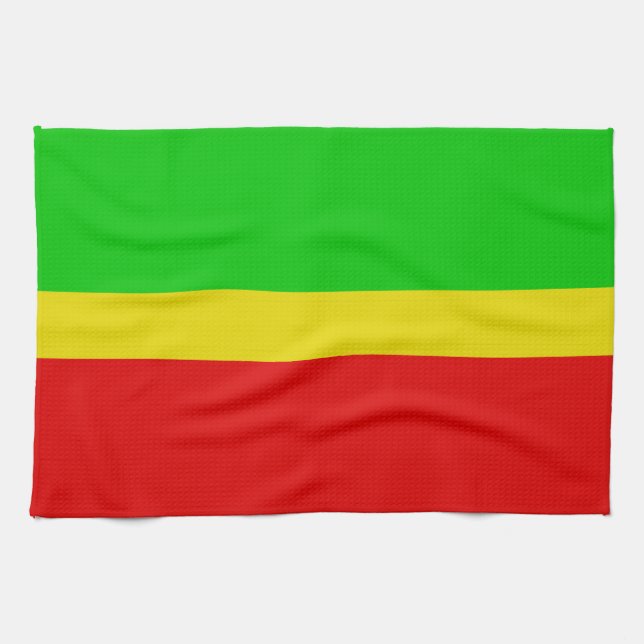 Green, yellow, and red. kitchen towel (Horizontal)