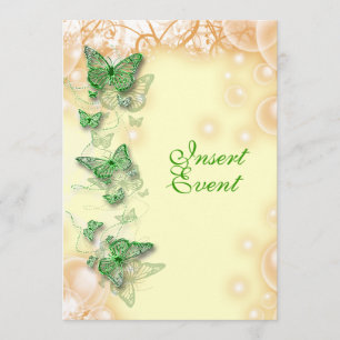 green yellow birthday engagement wedding invitation