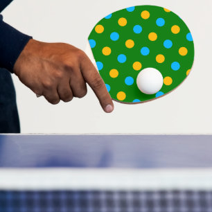 Green Yellow Black Polka Dots Design  Ping Pong Paddle