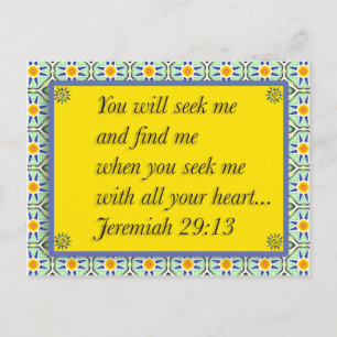 Green Yellow Blue Christian Bible Verse Postcard