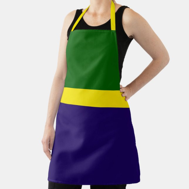 Green Yellow Blue Colour Block Style Design  Apron (Creator Uploaded)