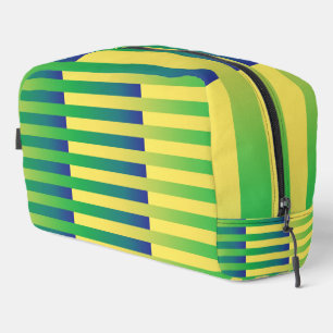 Green Yellow Blue Striped Pattern Toiletry Bag