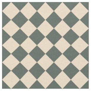 Green Yellow Checker Diamond Pattern Fabric