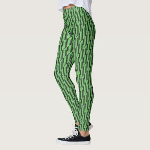 Green & Yellow Chequered Tubes by Kenneth Yoncich Leggings