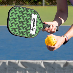 Green & Yellow Chequered Tubes by Kenneth Yoncich Pickleball Paddle