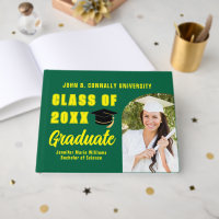 Green Yellow Class of 2026 Photo Custom Graduation