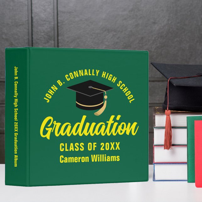 Green Yellow Custom Graduation Keepsake Binder (Creator Uploaded)