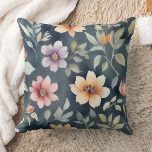Green Yellow Dahlia Throw Pillow