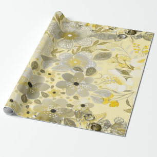 Green & Yellow Floral Pattern Wrapping Paper