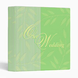 Green yellow floral wedding binder