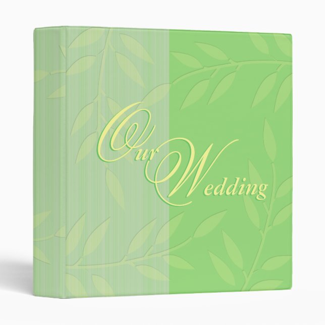 Green yellow floral wedding binder (Front/Spine)