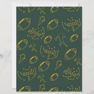 Green & Yellow Football Play Team Color Paper