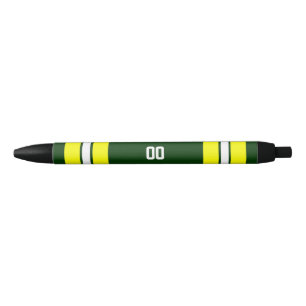 Green & Yellow Football Team Personalized Black Ink Pen