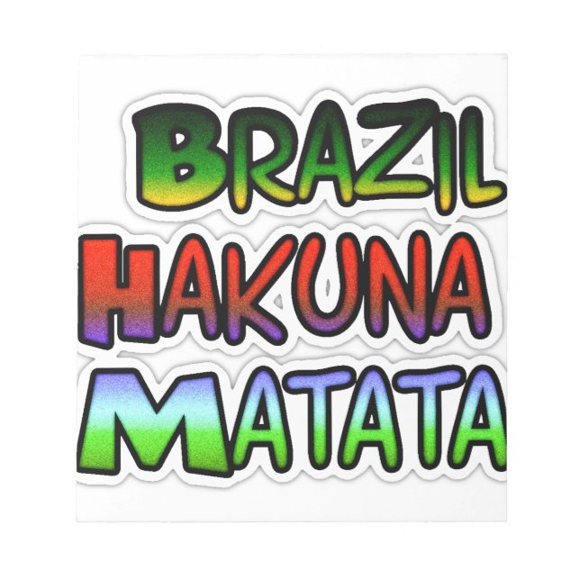 Green Yellow Golden Brazil Hakuna Matata Art Print Notepad (Front)