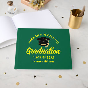 Green Yellow Graduate Custom Graduation Party Guest Book