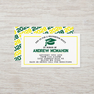 Green Yellow Graduation Invite Announcement Insert