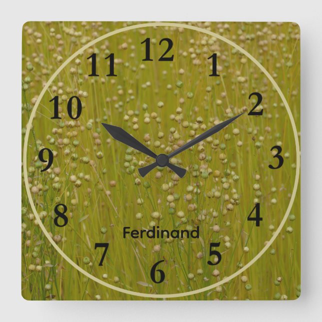 Green & Yellow Green Garden of lorals Square Clock (Front)