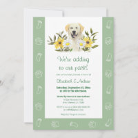 Green Yellow Labrador Dog Baby Shower Invitation