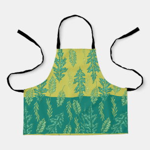 Green & yellow Leaf Design Apron
