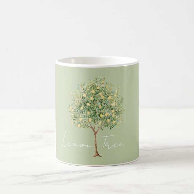 Green Yellow Lemon Tree Coffee Mug (Center)