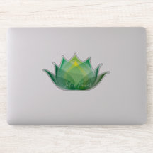 Green Yellow Lotus Flower Art Elegant Unique Yoga