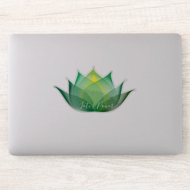 Green Yellow Lotus Flower Art Elegant Unique Yoga (Computer)