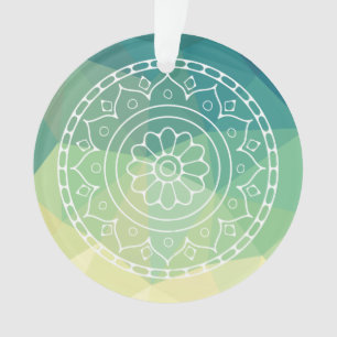 Green Yellow Mandala Inspiration Harmony Flower Ornament