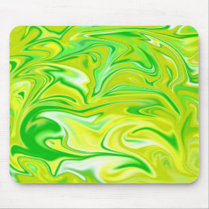 Green Yellow Marbleized Spring, Mouse Pad