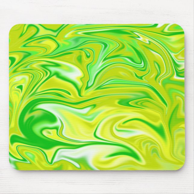 Green Yellow Marbleized Spring, Mouse Pad (Front)