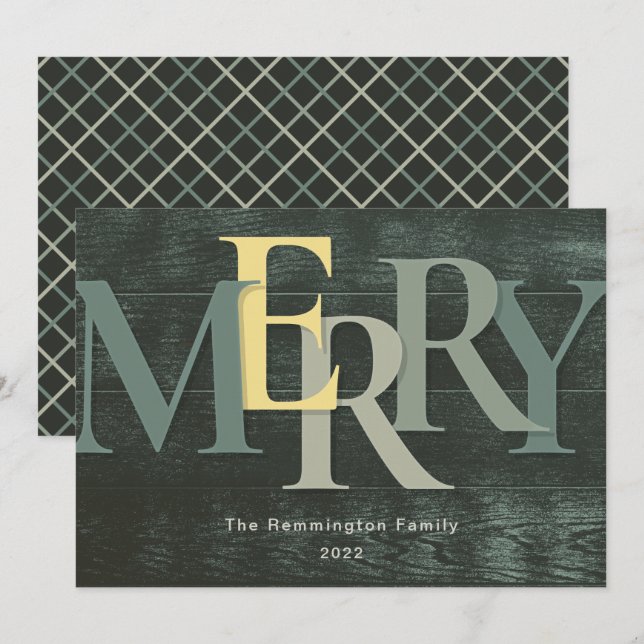 Green Yellow Merry Holiday Big Letter (Front/Back)